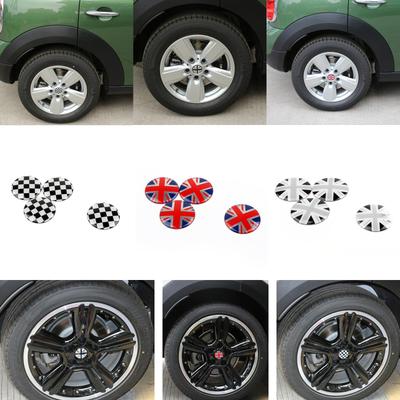 4x Wielnaafdop Embleem Badge sticker Union Jack GB Vlag Voor Mini Cooper
