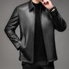 Leather Leather Jacket Men's Goat Leather Business Casual Lapel Middle-aged Dad Autumn Leather Jacket Jacket