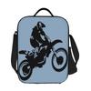 Moto X Rower terenowy Monochromatyczna grafika wektorowa Torby na lunch Izolowany pojemnik Bento Wodoodporna torba na lunch Wielokrotnego użytku Torby piknikowe Torba termiczna