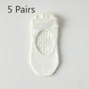 5 Pairs Cotton Silicone Non-slip Yoga Socks Boneless One-piece Mechanism Backless Mesh Short Socks Indoor Anti-odour Sports Socks