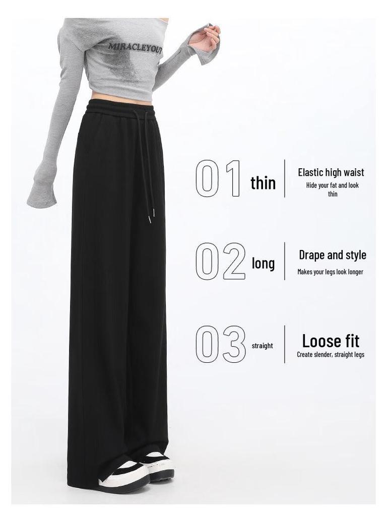 Handu Yishe Women's High-Waist Tapered Wide-Leg Pants