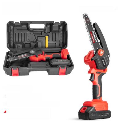 HILDA 4-Zoll Akku-Mini-Elektrokettensäge für Holzbearbeitung und Gartenarbeit