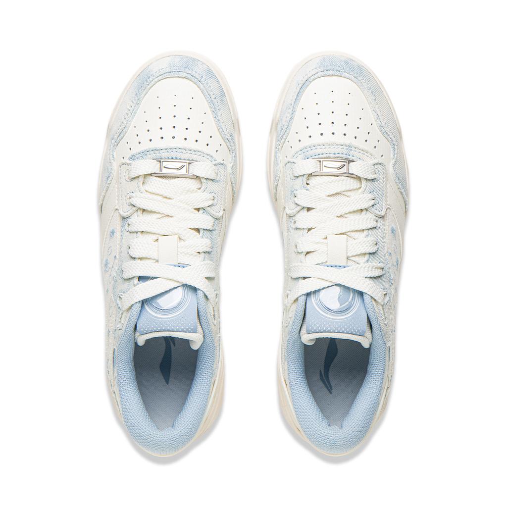 Li Ning Moon White 3 Skateboard Shoes Women's Low top White, Blue AGCV078-3