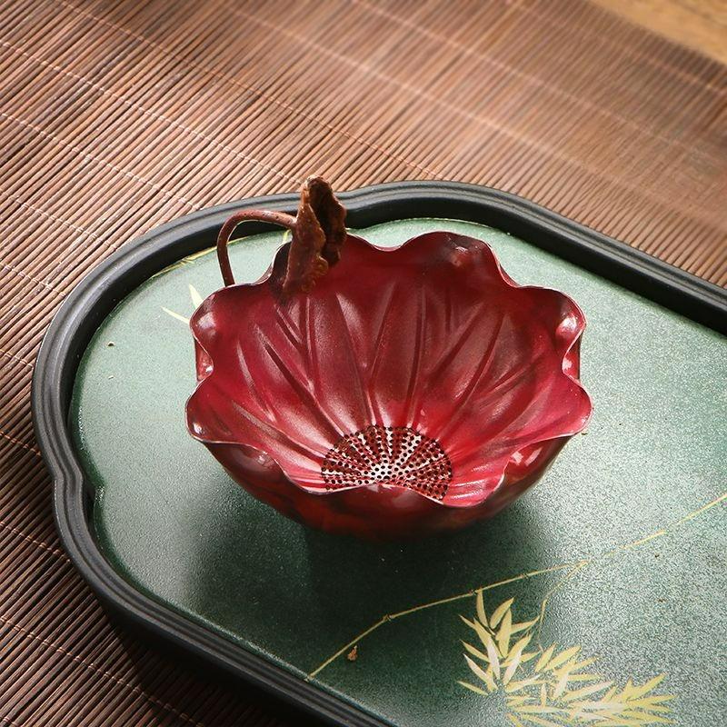 

Purple Copper Tea Strainer Filter High Grade Pure Handmade Leaf Infuser MeshScreen Unique Kung Fu Tea Set Accessory Brewing Tool