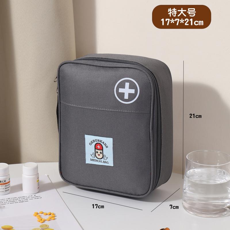 Portable First Aid Storage Bag Oxford Cloth Medicine Organizer Pouch With Zipper Compartments For Home Travel Outdoor Daily Use Small Items
