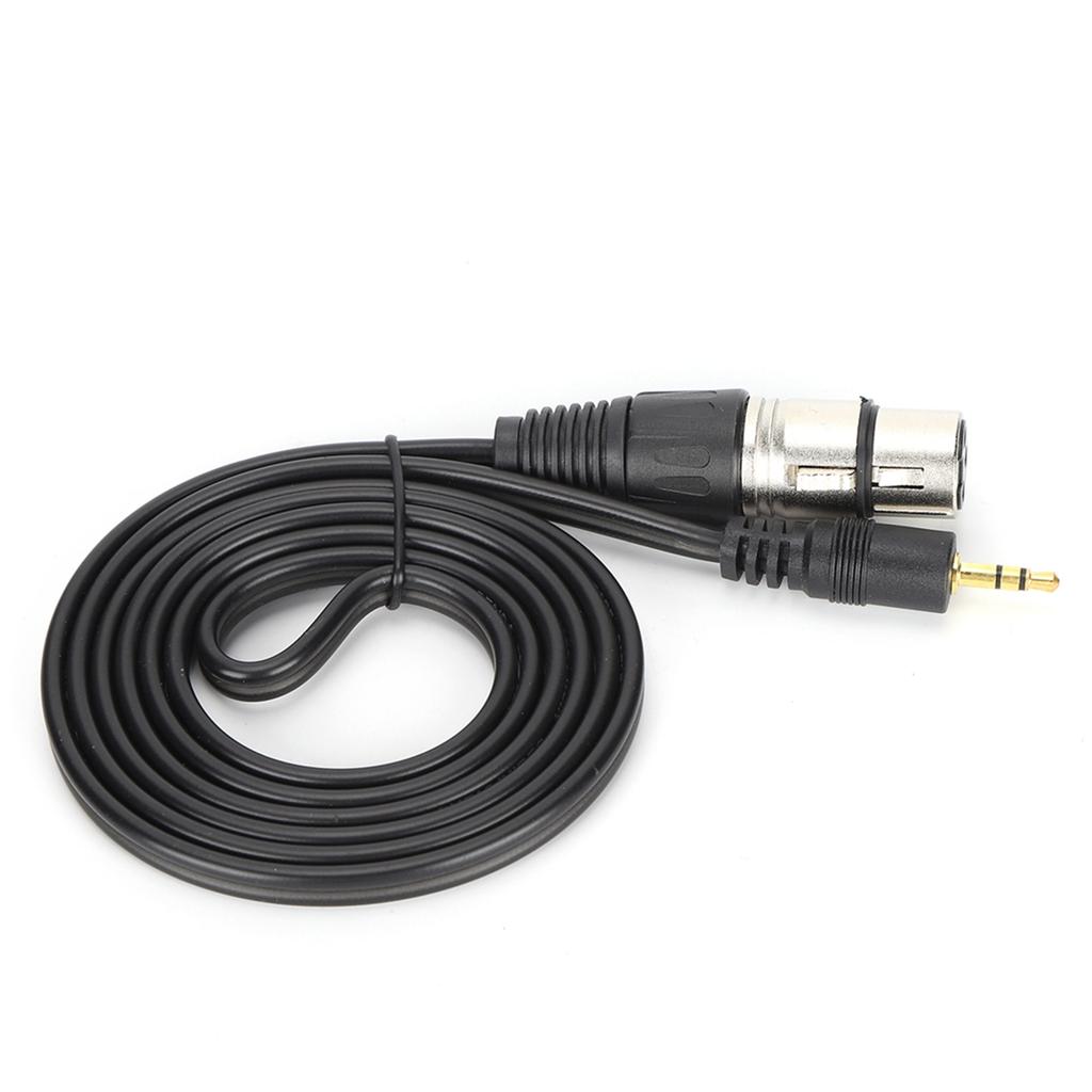 Microphone Cable 3.5mm Male to XLR Female PVC Microphone Cord for Digital Camera and PCBlack 1.5m 4.9ft