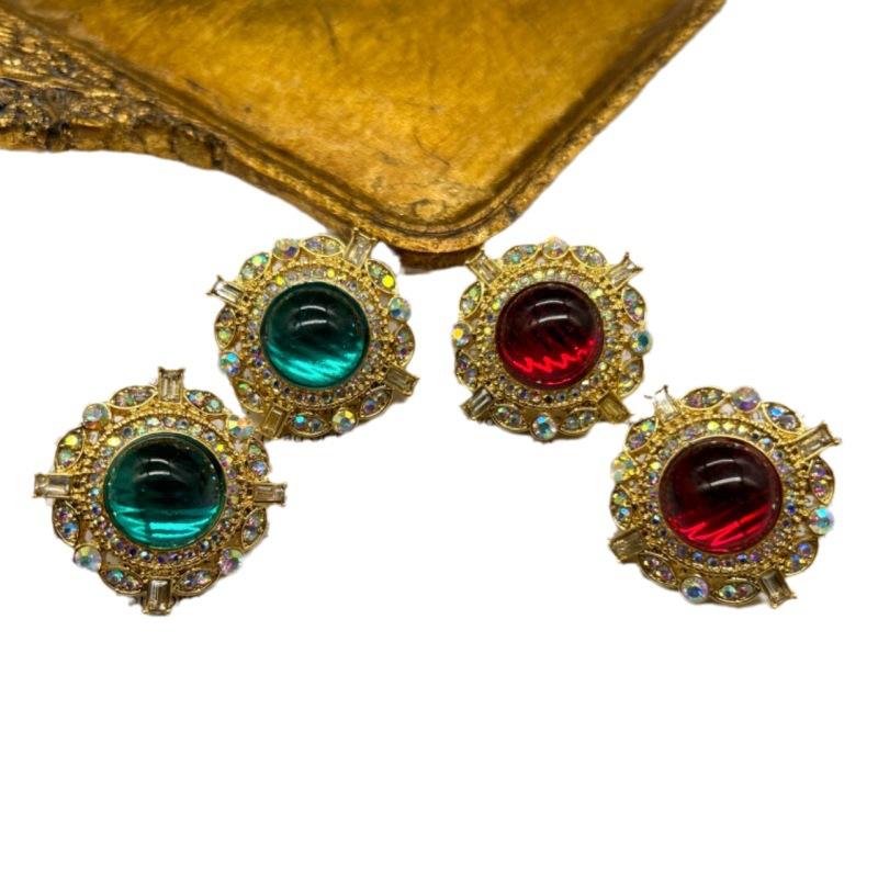 Vintage Internet Famous Branded Popular Glass Earrings With Elegance Niche Design High-end Quality Geometric