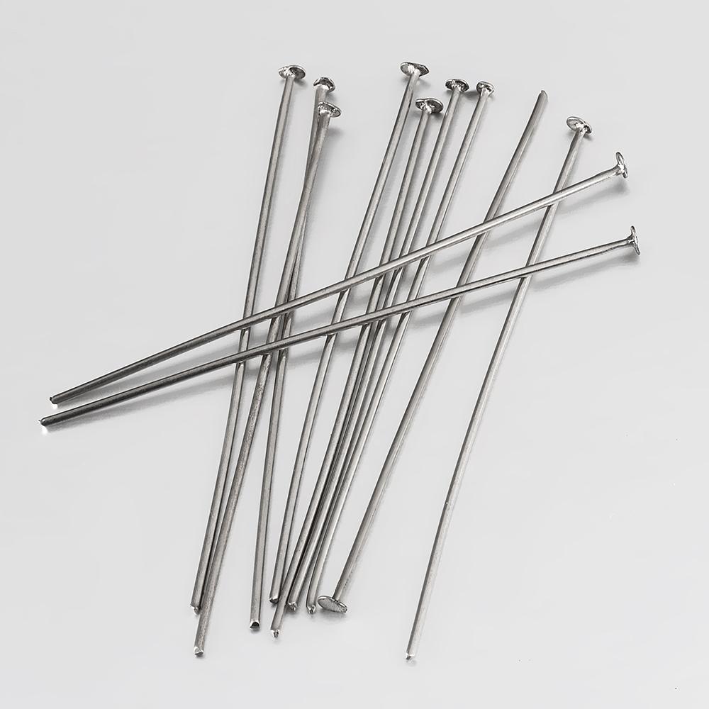 50pcs 20-50mm Stainless Steel T Shape Flat Head Pins for DIY Jewelry Making Head Pins Needlework Findings Pin Dia 0.7mm