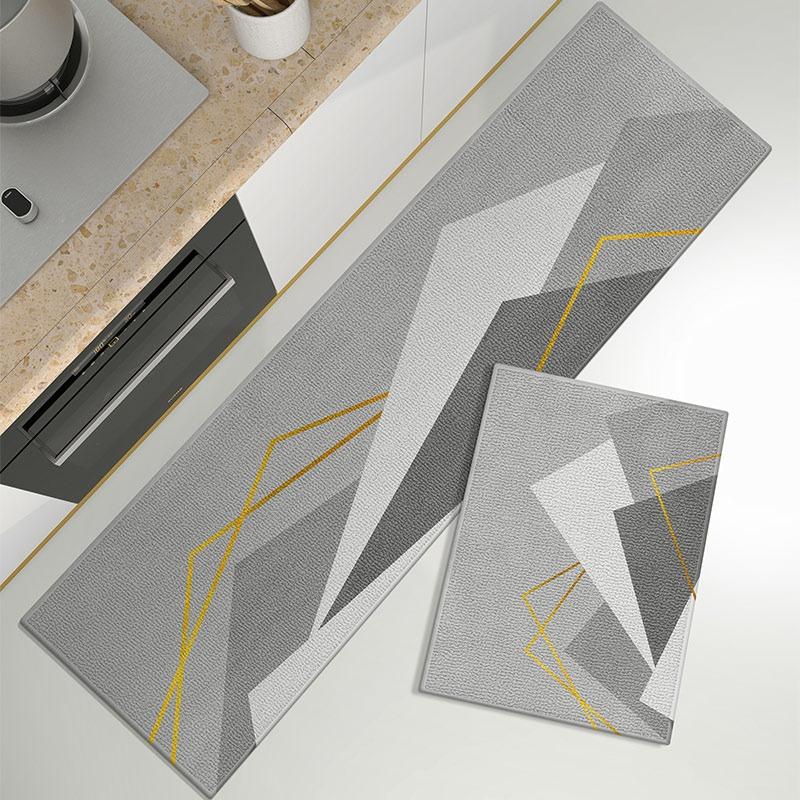 Tapis pour Tapis de Sol de Cuisine Long Tapis de Pieds Tapis Gris Tapis de Couloir Tapis Décoration de Maison Vintage Tapis Anti-salissures