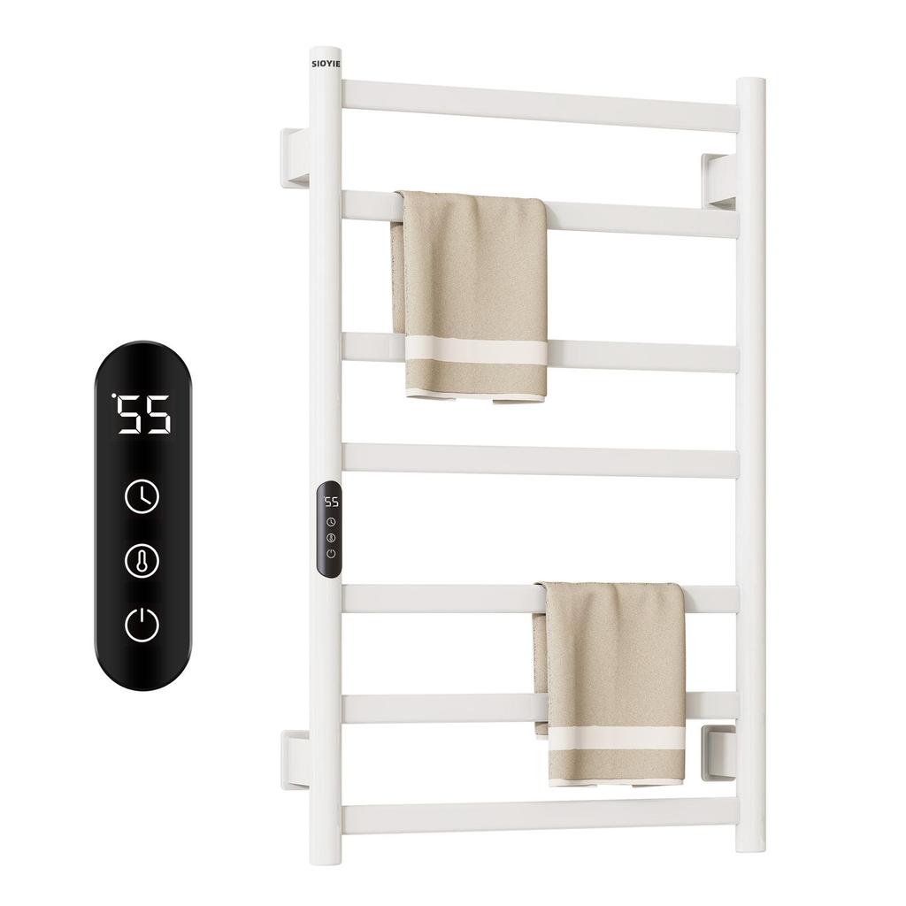 SIOYIE Electric Heated Towel Rack, Towel Warmer with Timer, Smart Bathroom Radiator, Wall-Mounted Heater, Towel Dryer