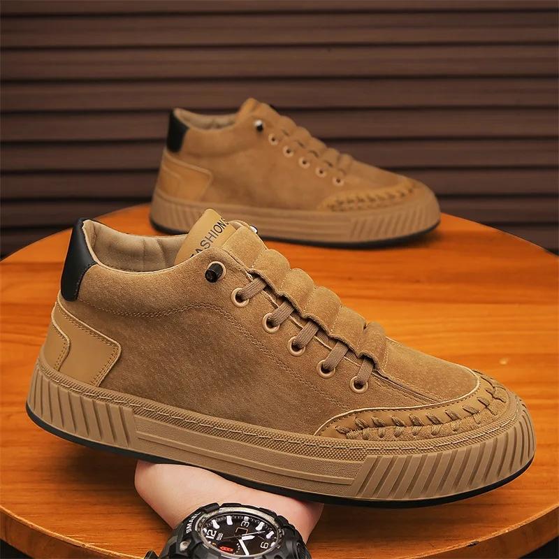 2024 Bestseller Neue Herbst- und Winter Herren Erhöhte Stiefel Schnürschuhe Freizeitschuhe Board Schuhe Hohe Qualität Outdoor Britischer Stil