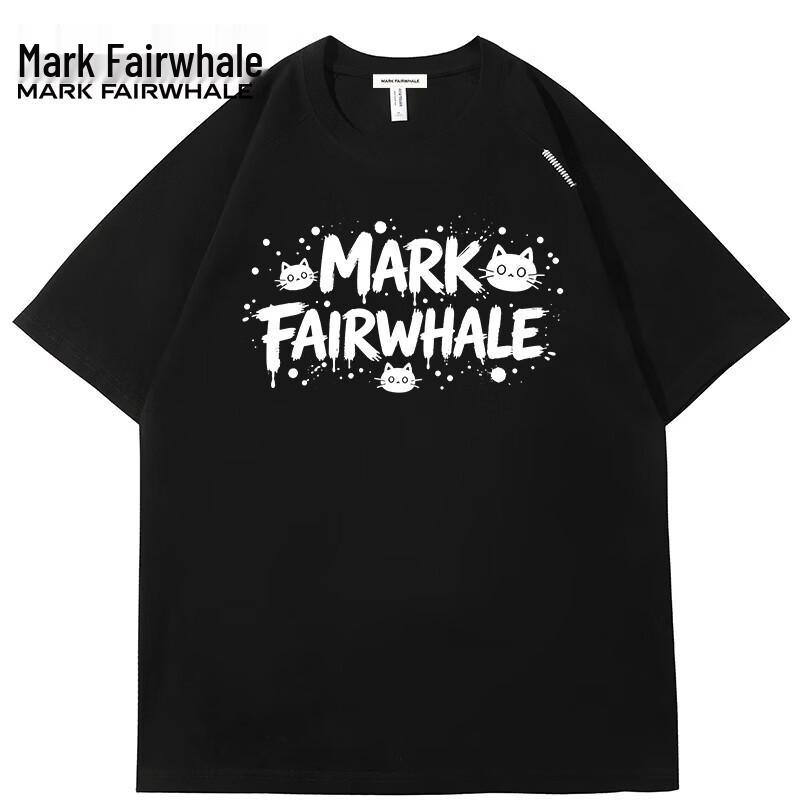 Мужская свободная футболка MARK FAIRWHALE с принтом кота в брызгах 2XL