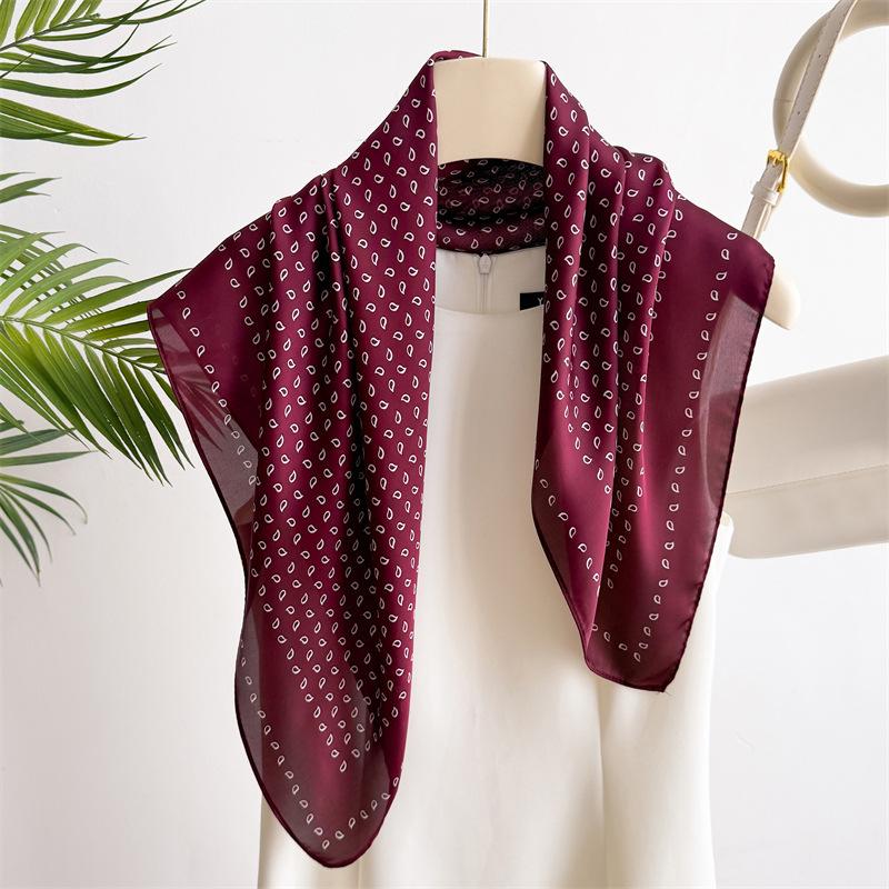 

Простой платок кашью 70 см, маленький квадратный платок из искусственного шелка, шелковый платок, головной платок, весенне-летний платок с принтом, профессиональный универсальный платок 70*70cm