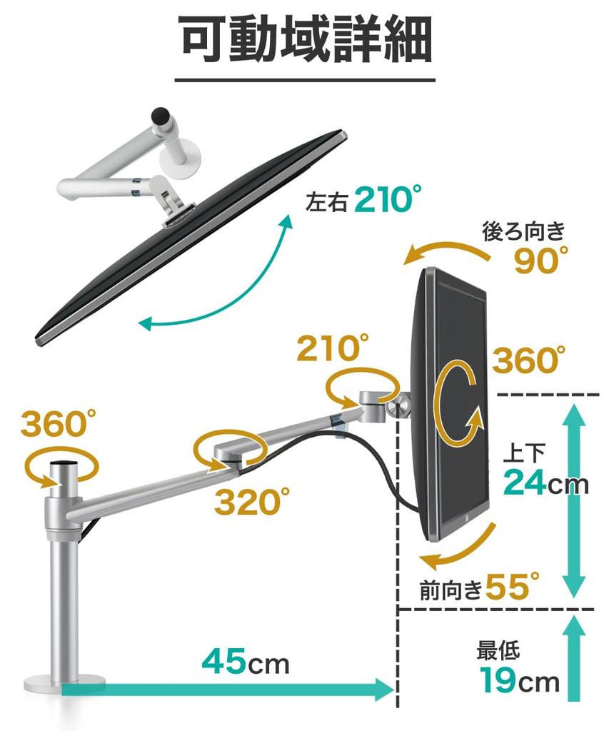 LOE Single Monitor Arm Display Desk Mount with Clamp, Simple and Stable, LOL1, Silver