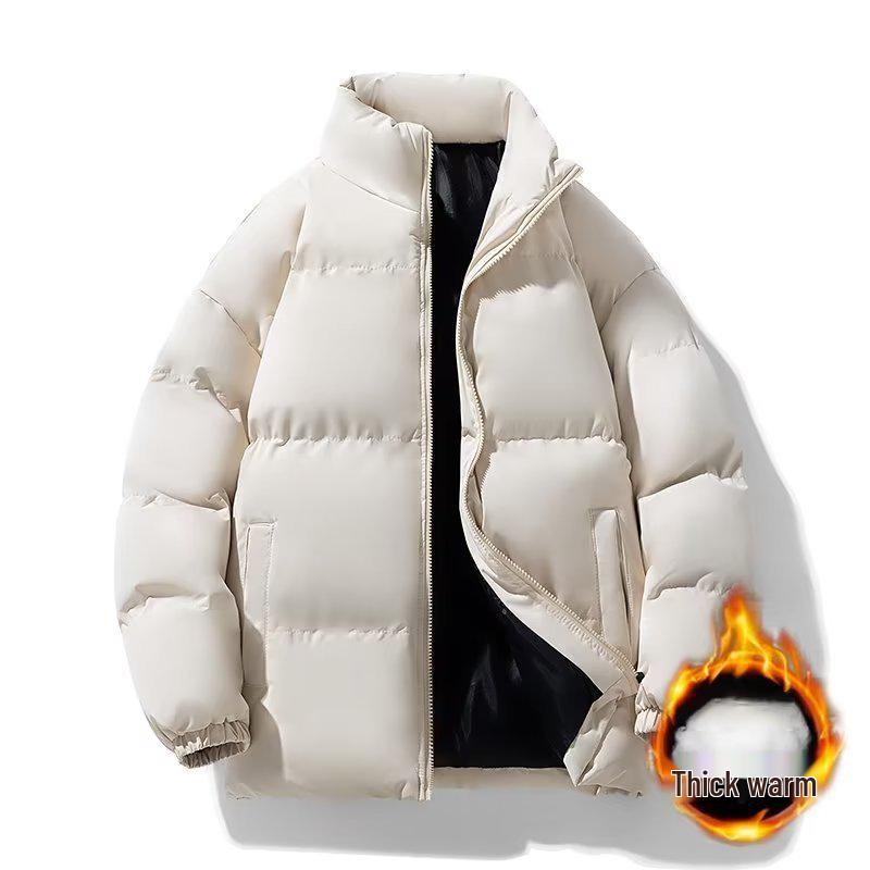 Men's American Style Waterproof Winter Coat - Warm, Thick, Versatile Down Cotton with Stand Collar