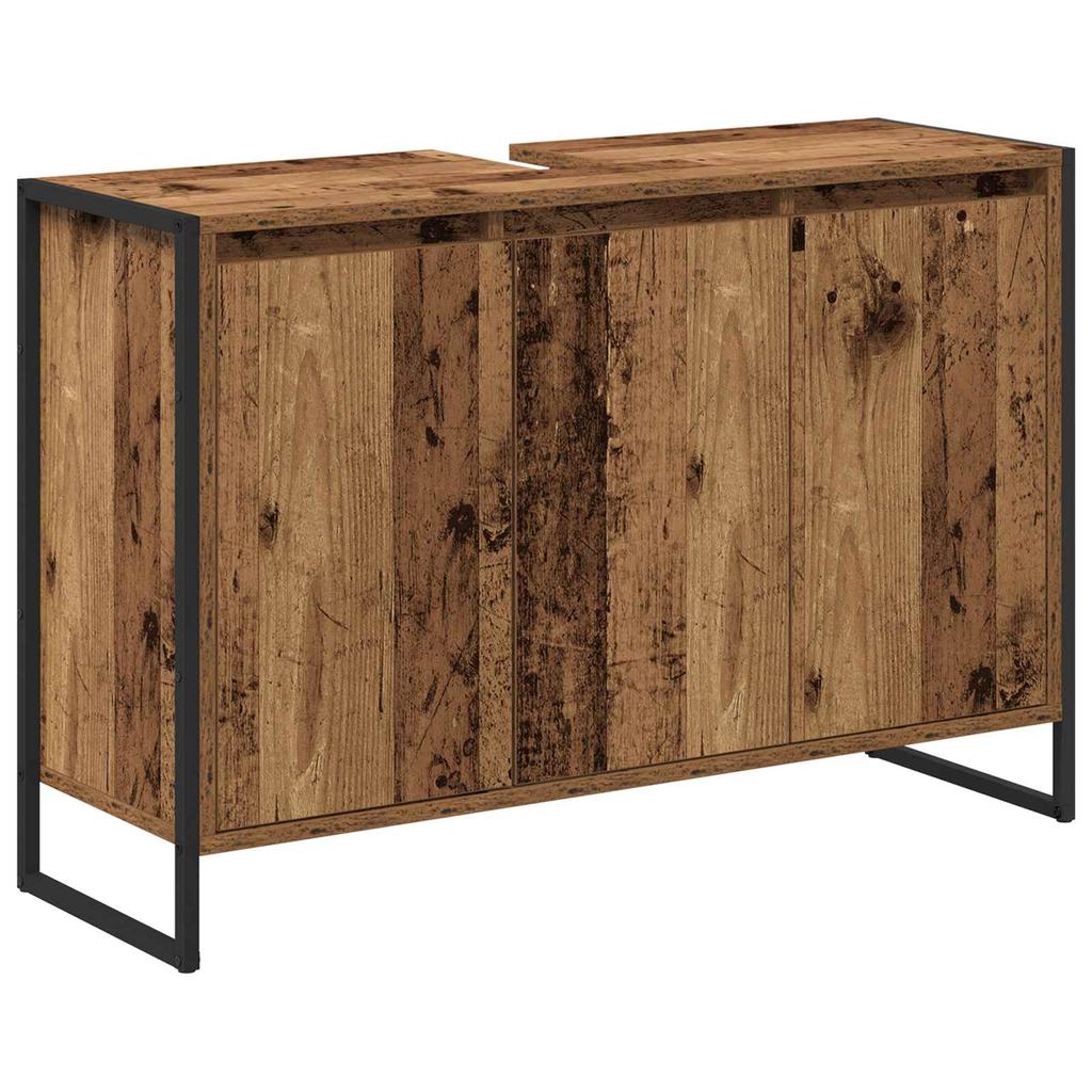Bathroom Cabinet with Door Reclaimed Wood Look 90 x 30 x 60 cm Engineered Wood
