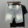 Man Denim Shorts Graphic Hip Hop Multi Color Short Jeans Pants for Men Korean Fashion Xl Vintage Thin Trend  Summer Jorts