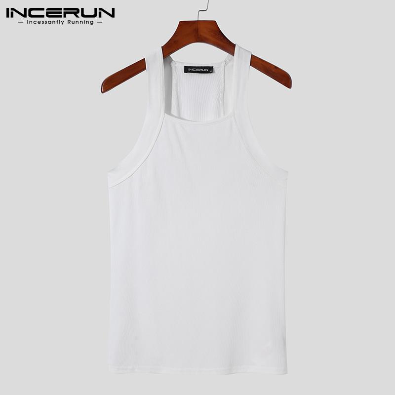 INCERUN Men Sleeveless Thin Slim Tank Tops Undershirts Summer T-shirts