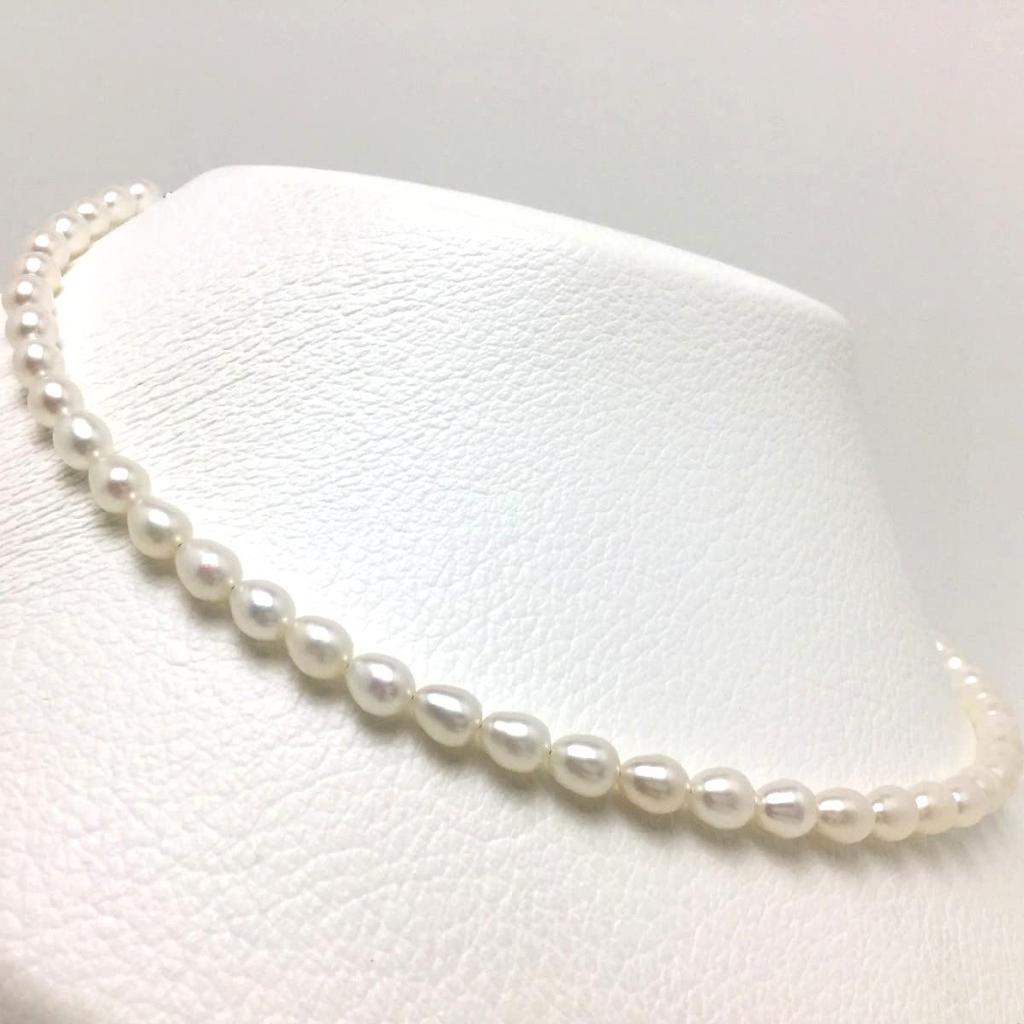 Isowa Pearl (Ise-Shima pearl specialty store) Freshwater pearl necklace 5.0-5.5mm White Silver Adjustable 70075