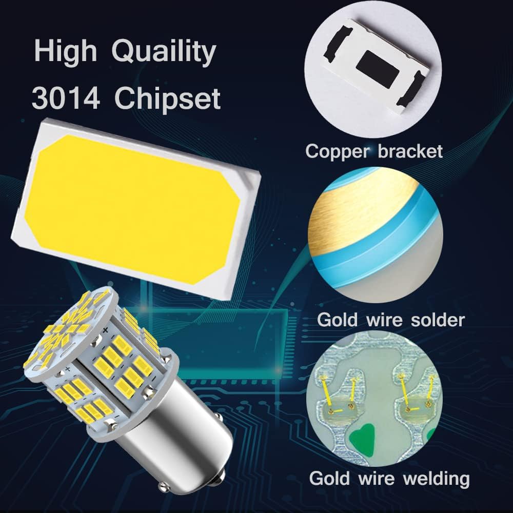 1156 Led Bulb Reverse Light, 1141 1003 7506 BA15S Bulbs, 12V-24V 54SMD Used for Truck Car Backup Reverse Lights, Tail Parking Lights,Camper Trailer