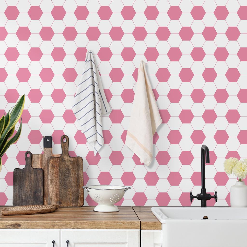 Modern Simple Hexagonal Pattern Peel and Stick Wallpaper Self Adhesive Contact Paper Removable Waterproof Wallpaper For Furniture Renovation