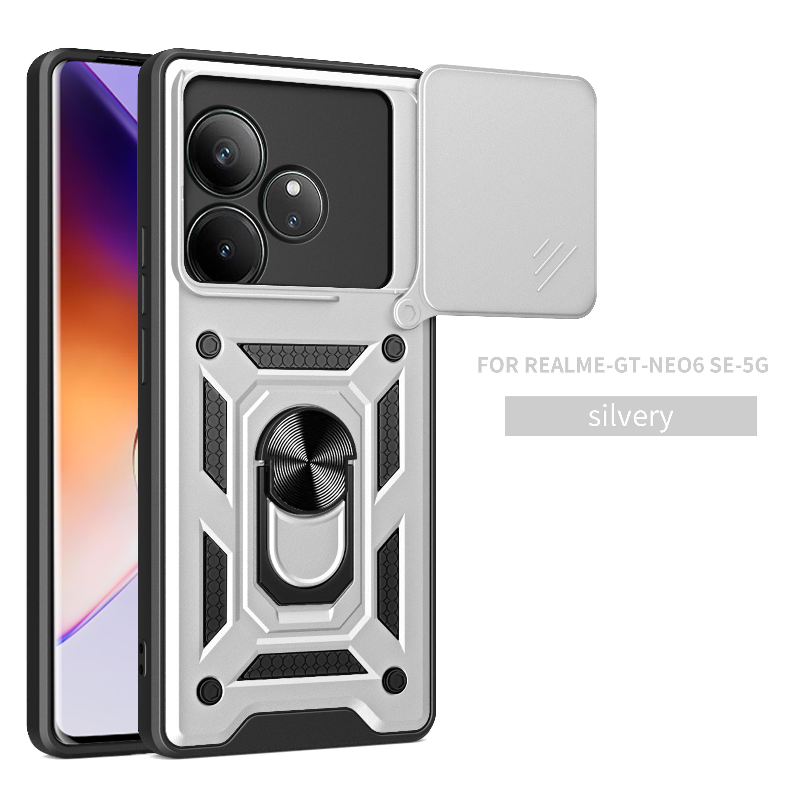 

For Realme GT 6 Case Realme GT 6T Cover Realme GT Neo 6 se Magnetic Ring Holder Armor Phone Case Slide Camera Protect Back Cover realme GT Neo6