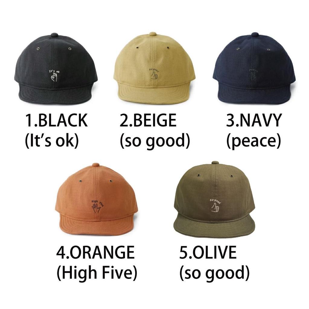 Basic Enchi Field Hand Sign Ball Short Umpire Cap with Hand Ripstop Mini Adjustable One Size Fits Navy Cap, Brim, Sign, Fabric, Durable, Lightweight,