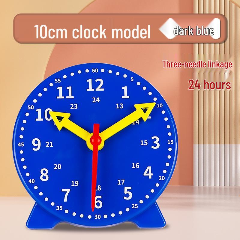 10cm Three-Hand Linkage Clock for Time Recognition - Elementary School Teaching Aid for Grades 1 and 2