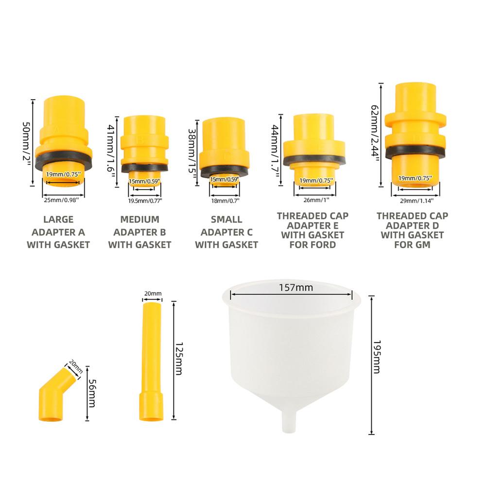 15Pcs Coolant Filler Kit Spillfree Funnel Allow Access To Hard-To-Reach Radiator