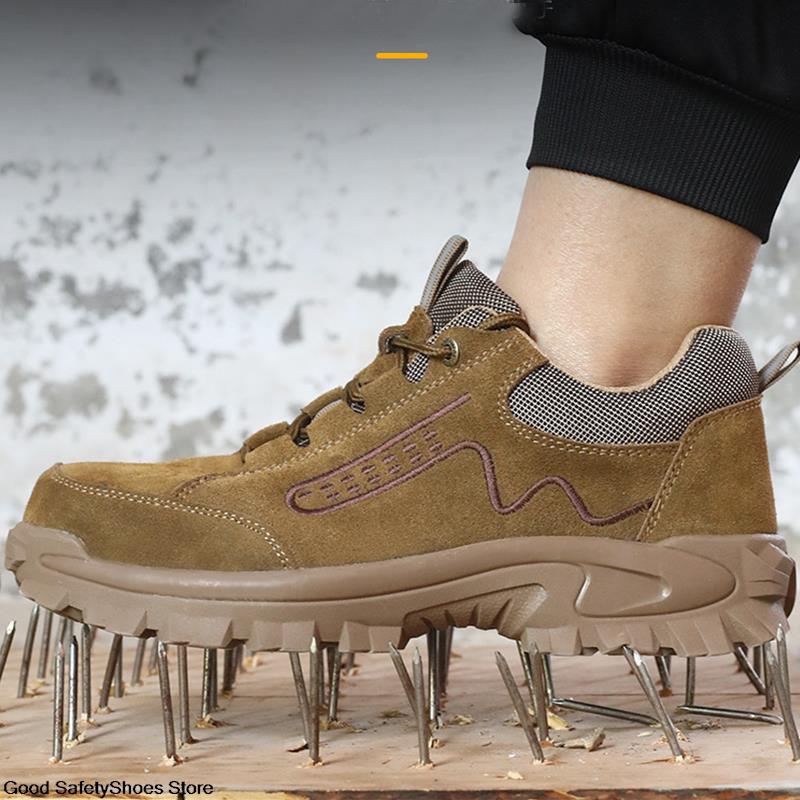 Anti-Scalding Welder Shoes Men Sport Safety Shoes With Steel Toe Work Sneakers Women Suede Puncture-Proof Men Work Shoes Boots