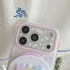 Korean-Style Colorful Plaid Star Magnetic Stand Case for iPhone 17 Pro Max/16 Pro/15 Pro