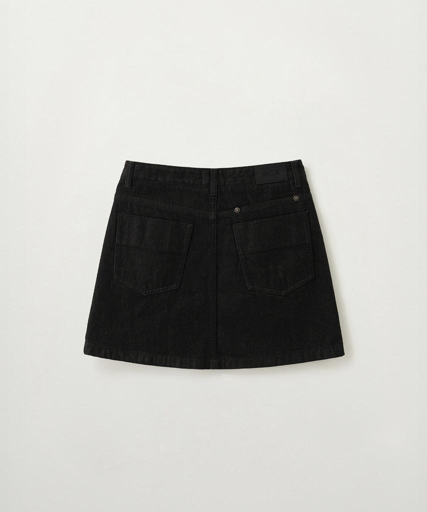 Seteo (W) Classic Non-Fade Denim Mini Skirt Black