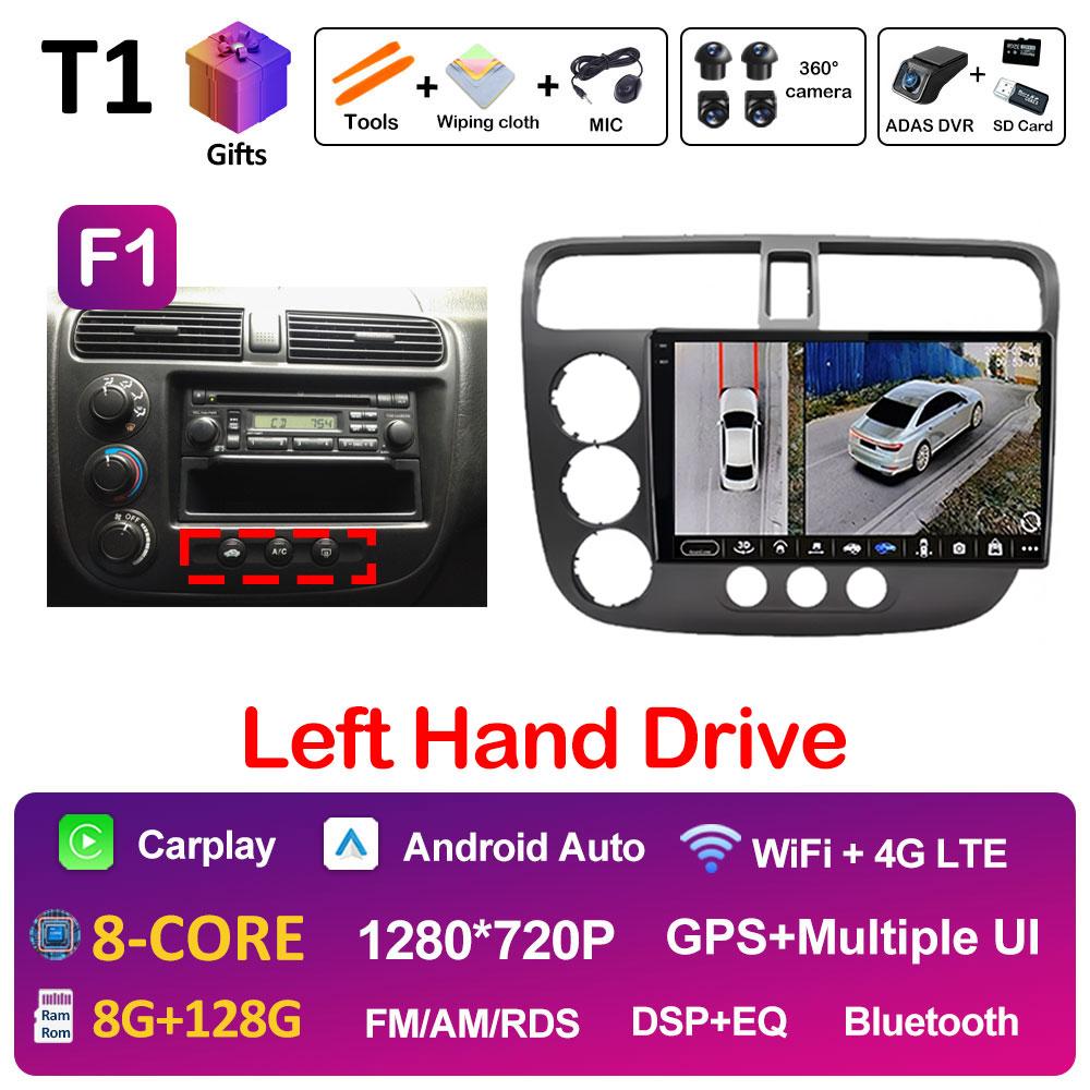 DSP Stereo GPS Navigation For Honda Civic 2000 2001 2002 2003 2004 2005 2006 Multimedia Player Android 14 Touch Screen Head Unit