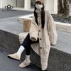 Winter Faux Fur New Fur Long Knee Coat Women Lamb Furry Coat High Quality Women's Casual Style Long Coat