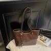 Autumn New Fashion Shoulder Bags, Crossbody Bags, Retro Contrast Color Fashion Suede Tote Bucket Bags