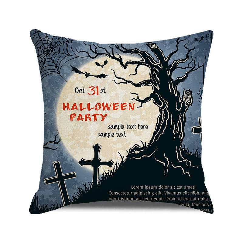 Halloween colorful pumpkin devil Digital printing short plush pillow covers for car sofa office cushion cover home goods