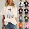 Women's Daily Festival Printed Short Sleeve Floral Short Sleeve Round Neck Retro Short Sleeve Summer Casual Tops