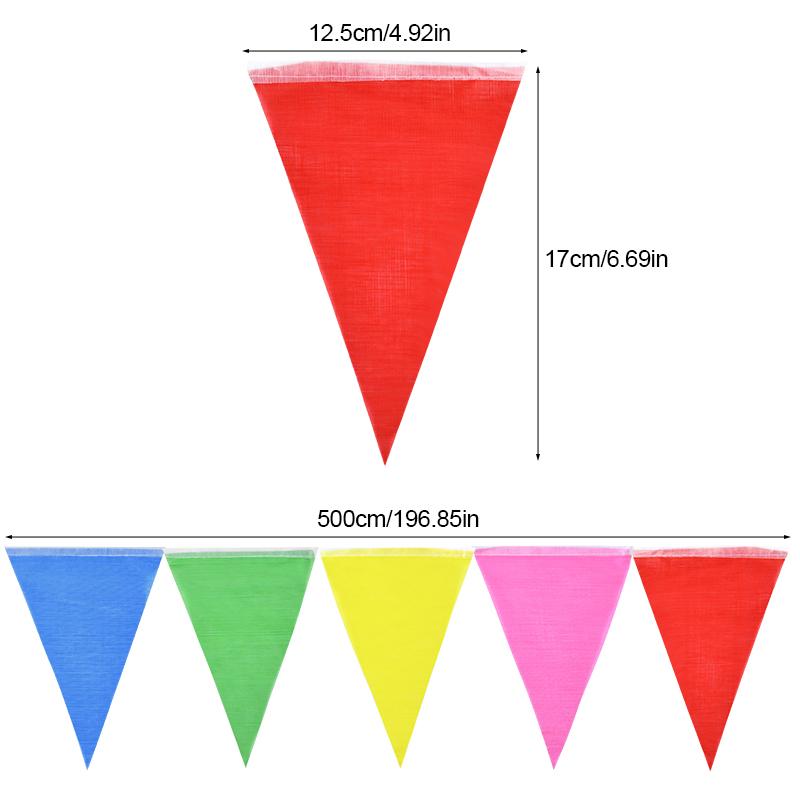 50Meters 100Flag Triangle Bunting Garland Kids Birthday Party Outdoor Decoration Wedding Baby Shower Multicolor Hanging Banner
