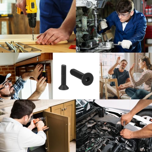 PATIKIL Hex Socket Bolts, Socket Cap Screws, 5/16-18 X 1-1/4" Flat Head Socket Cap Bolts, Pack of 10, Flat Countersink Bolts, Carbon Steel Hex Socket