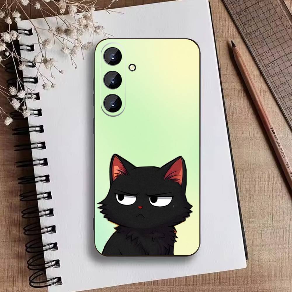 

Животное Смешной Кот Милый Чехол Для Телефона Для Samsung Galaxy A73,A21s,A22,A31,A52,A53,A71,A41Мягкий Черный Корпус Samsung a22 4g