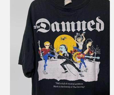 The Damned Band Black Short Sleeve Cotton T-shirt Unisex