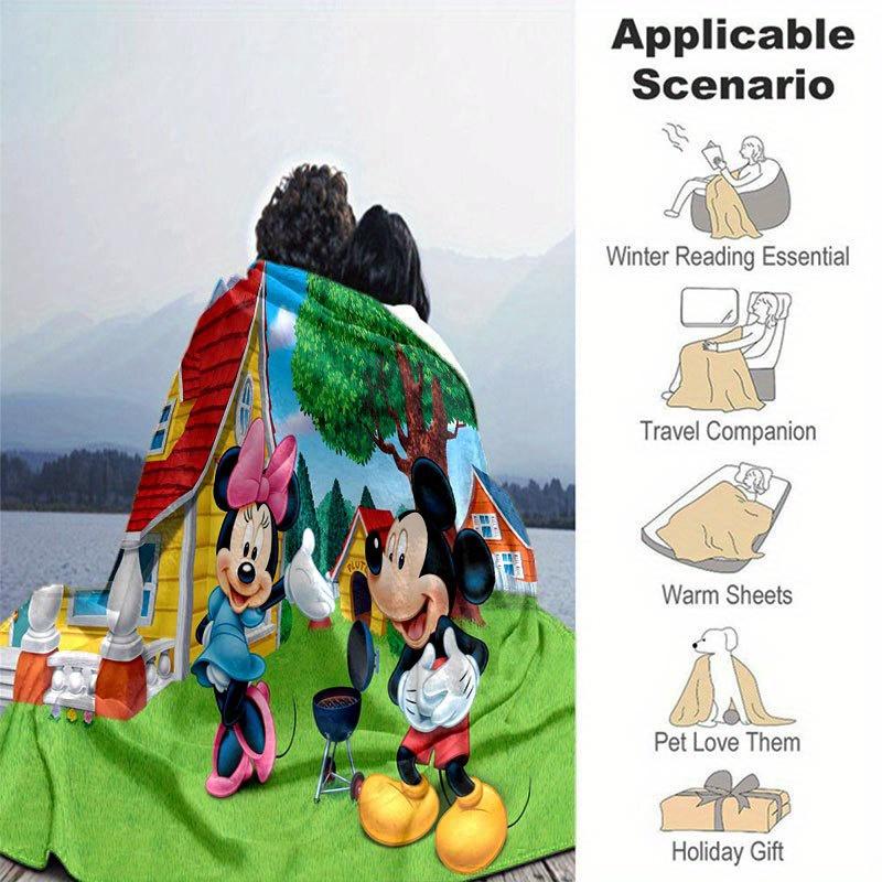 Mickey & Minnie Decke Weiche, Warme Flanell-Kuscheldecke für das Sofa, Weiche Warme Bettwäsche-Tagesdecke, Einzigartige Geschenkidee.