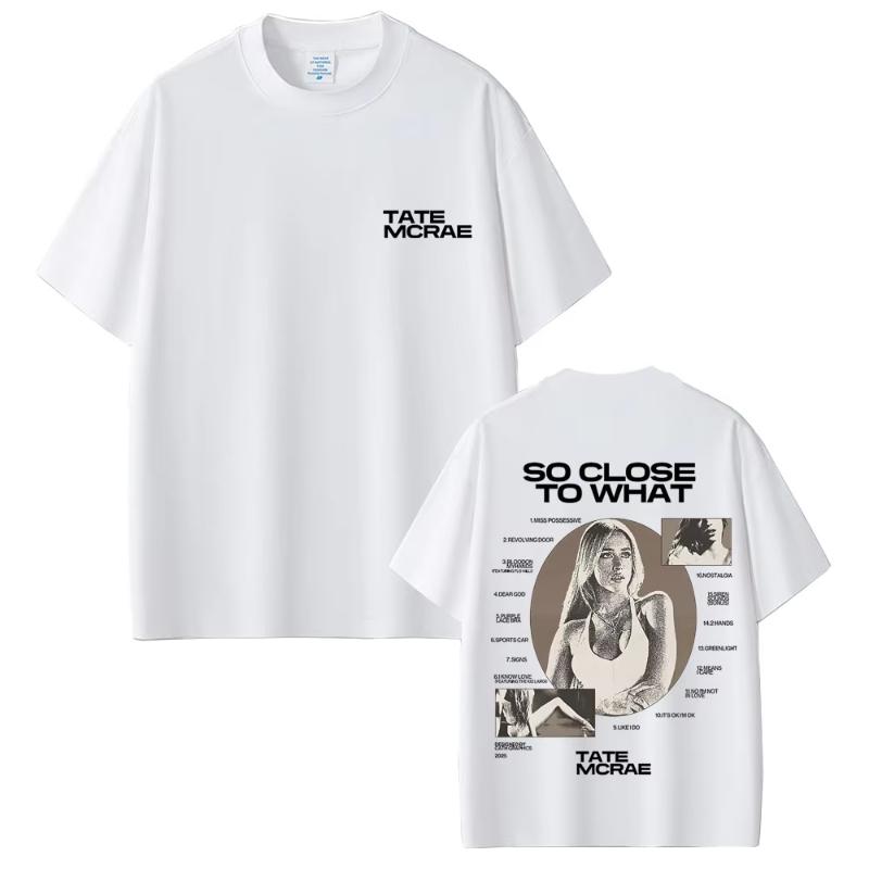 Tate McRae So Close To What Miss Possessive T Shirt Unisex Women Casual Oversized Tshirt Unisex Fashion Music Album Graphic Tshirts