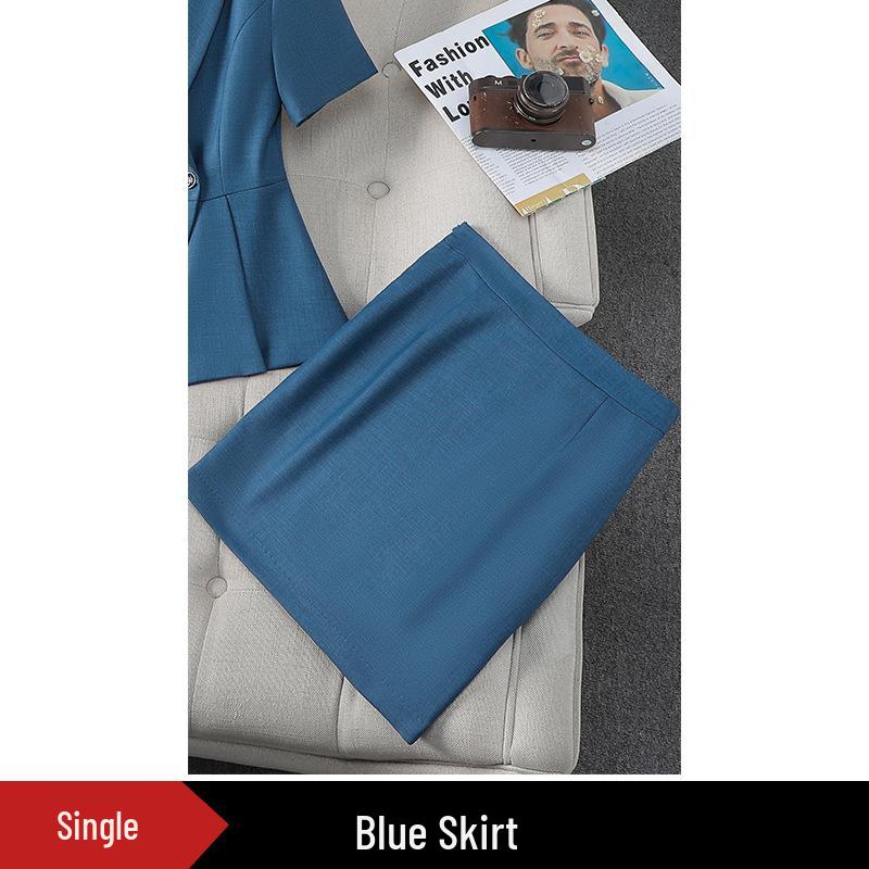 Premium Women's Formal Summer Suit Set: Beautician & Hotel Workwear Skirt