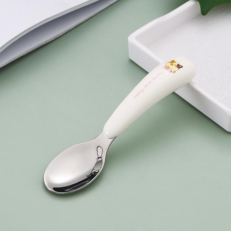 Baby Füttergeschirr Set Kinder Utensil Edelstahl Kleinkind Essgeschirr Besteck Cartoon Säuglingsnahrung Fütterlöffel Gabel