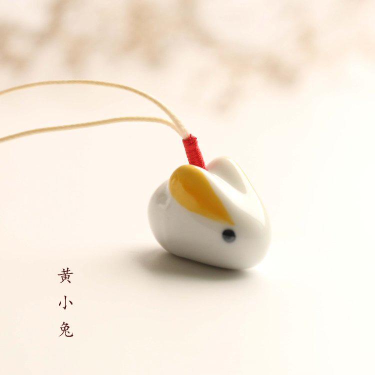

Нарисованный вручную кролик керамический кулон ручной работы милая сумка подвесной домашний декор аксессуары для дома ремесленные подарки