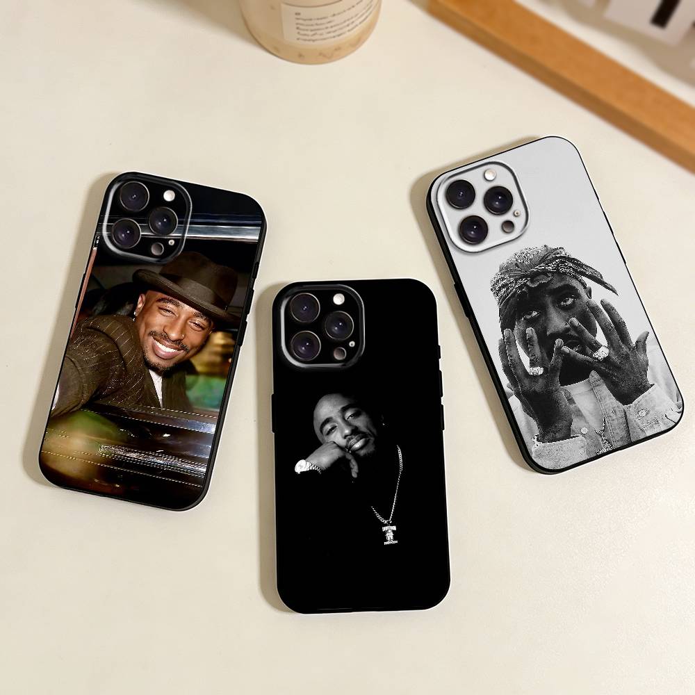 2Pac T-Tupac Shakur Rap Rapper Phone Case For iPhone 17,16,15,14,13,12,11 Plus,Pro Max,XS,Soft Silicone Black Cover