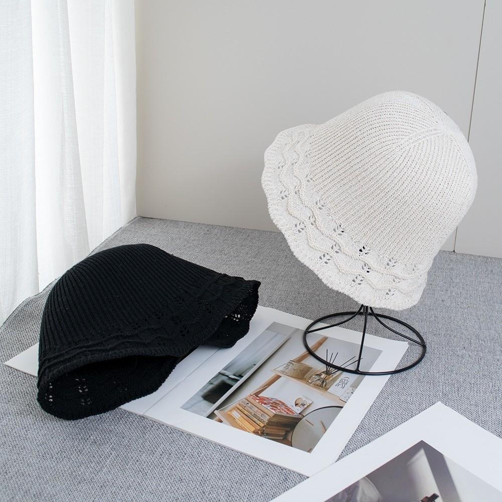 Sun Protection Women Sun Hat Wave Pattern Fisherman Hat New Knitted Fisherman Hat Women's Spring