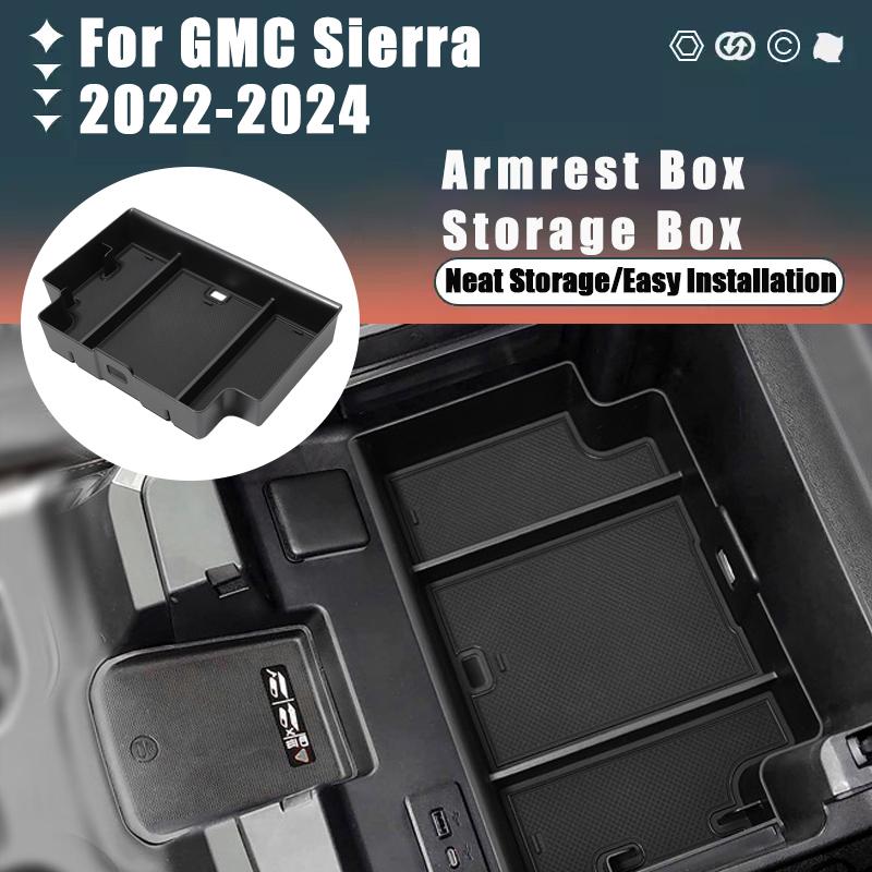 For GMC Sierra -2024  Armrest Box Storage Box Modification Stowing Tidying Box Car Internal Accessories