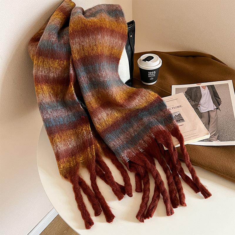 2026 Women Winter Versatile Loop Yarn Scarf Soft and Glutinous Extended New Shawl Wholesale Quality Sense Thick Warm Scarf